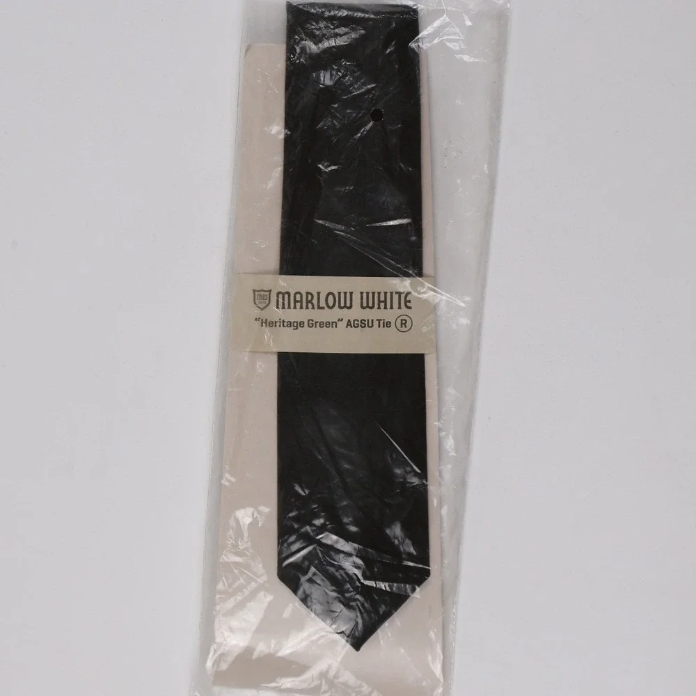 Marlow White Necktie Heritage Green AGSU Army Military Wool Blend NWT